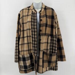 Ashley Hill Plaid Shacket Wm's Size Large Wool Blend Cabincore Rustic